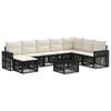 vidaXL Conjunto de sof&aacute;s de jard&iacute;n 9 pcs Negro y Blanco Crema