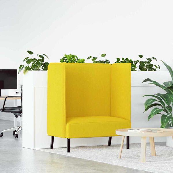 vidaXL Sofa de Espalda Alta Amarillo claro 109 x 56 x 121 cm tela