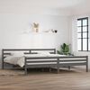 vidaXL Estructura de cama sin colch&oacute;n madera maciza gris 200x200 cm