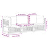 vidaXL Set de sofás de jardín con cojines 3 pzas madera maciza acacia