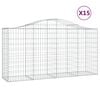 vidaXL Cestas de gaviones 15 uds forma de arco hierro 200x50x100/120cm