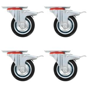 vidaXL Ruedas giratorias con frenos dobles 4 unidades 75 mm