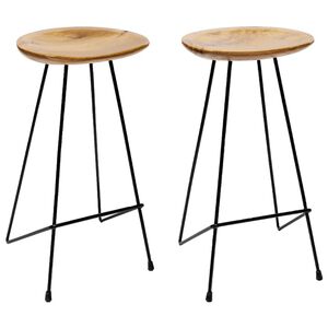 vidaXL Taburetes de cocina 2 unidades madera maciza de teca