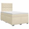 vidaXL Cama box spring con colch&oacute;n Crema 120 x 200 cm Tela