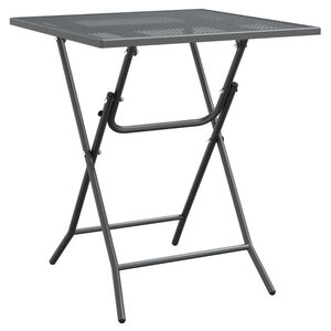 vidaXL Mesa de jard&iacute;n malla met&aacute;lica expandida antracita 60x60x72 cm