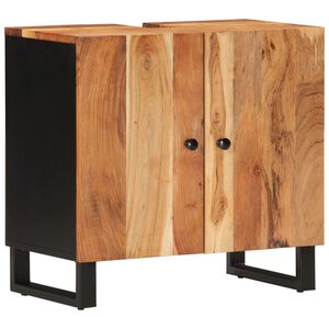 vidaXL Mueble de lavabo madera acacia y madera ingenier&iacute;a 62x33x58 cm