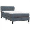 vidaXL Cama box spring con colch&oacute;n terciopelo gris oscuro 80x220 cm