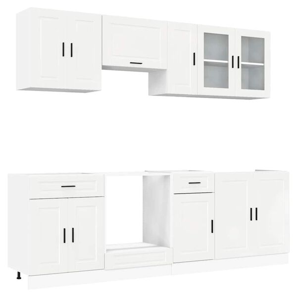 vidaXL Mueble cocina Kalmar blanco de alto brillo 8 pzas