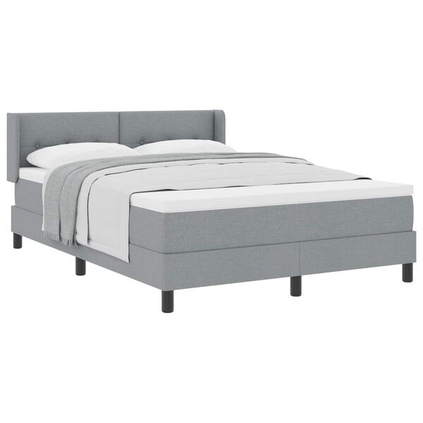 vidaXL Cama tipo Box Spring Gris Claro 200 x 160 cm Poli&eacute;ster
