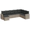 vidaXL Set de sof&aacute;s de jard&iacute;n 8 pzas y cojines rat&aacute;n sint&eacute;tico gris