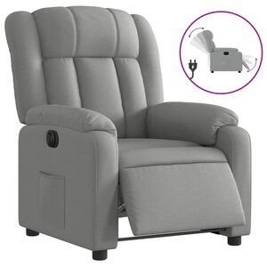 vidaXL Sill&oacute;n reclinable el&eacute;ctrico tela gris claro