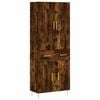 vidaXL Aparador alto madera contrachapada roble ahumado 69,5x34x180 cm