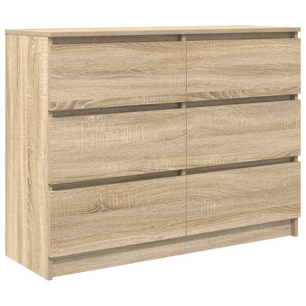 vidaXL Aparador de madera contrachapada roble sonoma 100x35x76 cm