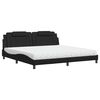 vidaXL Cama Viana con colch&oacute;n cuero sint&eacute;tico negro 200x200 cm