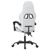 vidaXL Silla gaming cuero sintético blanco y negro