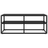 vidaXL Mueble para TV negro con vidrio negro 100x40x40 cm