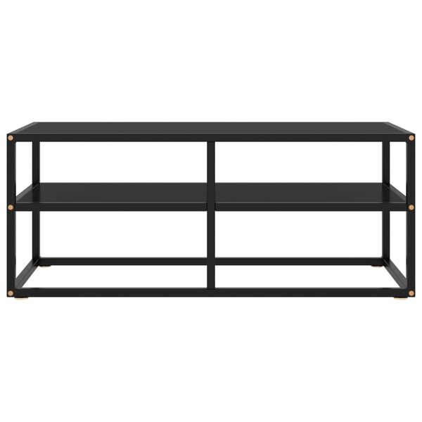 vidaXL Mueble para TV negro con vidrio negro 100x40x40 cm