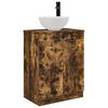 vidaXL Vanidad de ba&ntilde;o con lavabo Roble Ahumado 54 x 35 x 83 cm