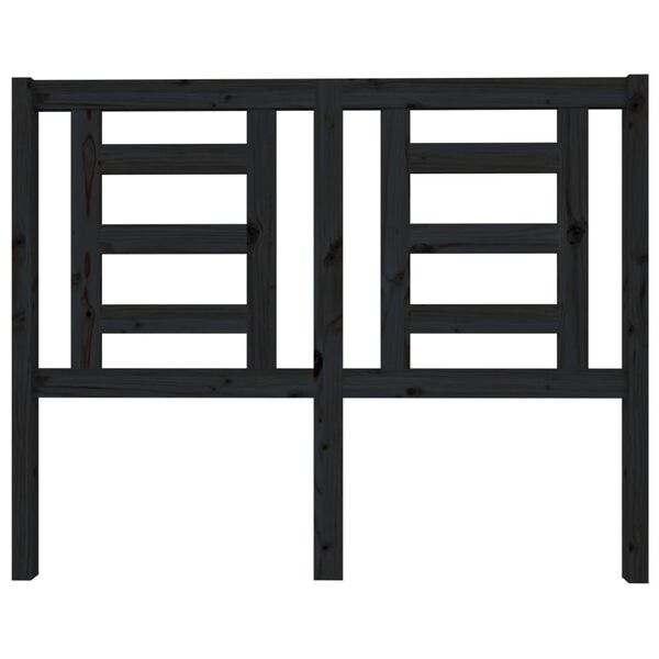 vidaXL Cabecero de cama madera maciza de pino negro 126x4x100 cm