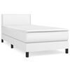 vidaXL Cama box spring con colch&oacute;n cuero sint&eacute;tico blanco 100x200 cm