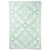 Esschert Design Alfombra de exterior azulejos verde blanco 182x122 cm