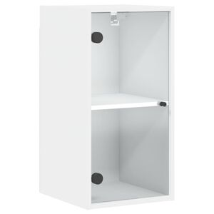 vidaXL Mueble de pared con puertas de vidrio blanco 35x37x68,5 cm