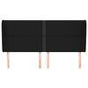 vidaXL Cabecero con orejas de tela negro 203x23x118/128 cm