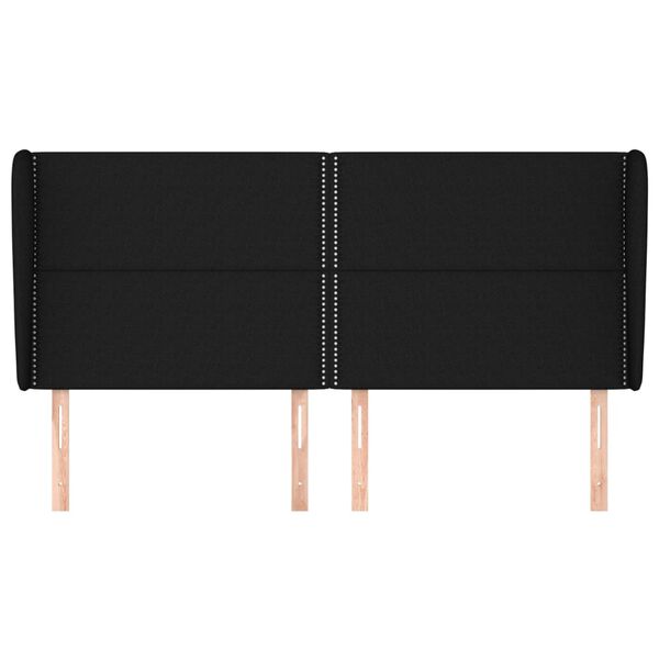 vidaXL Cabecero con orejas de tela negro 203x23x118/128 cm