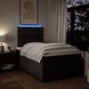 vidaXL Cama box spring con colch&oacute;n tela marr&oacute;n oscuro 120x190 cm