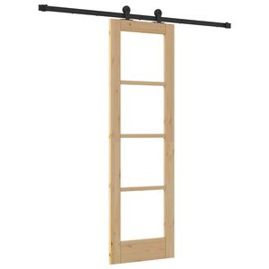 vidaXL Puerta Corredera ORKDAL Natural y negro 61 x 198,5 cm