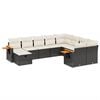 vidaXL Set de sof&aacute;s de jard&iacute;n 10 pzas cojines rat&aacute;n sint&eacute;tico negro