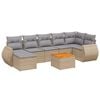 vidaXL Juego de sof&aacute;s de jard&iacute;n con cojines beige 8 pzas rat&aacute;n PE