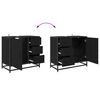 vidaXL Juego de muebles de ba&ntilde;o 3 pcs Roble Negro Madera contrachapada
