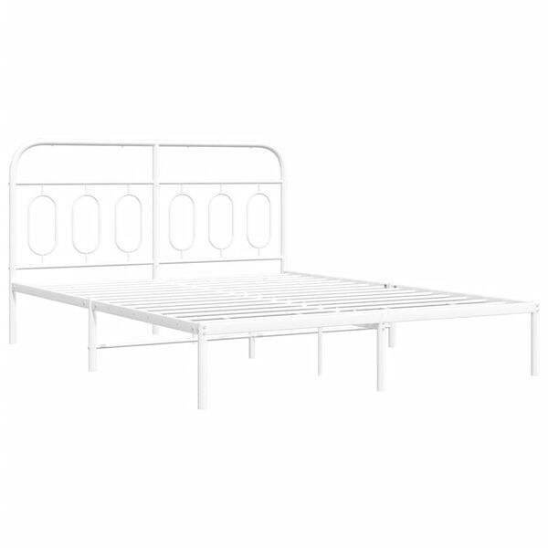 vidaXL Estructura cama sin colchón con cabecero metal blanco 150x200cm