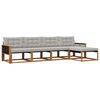 vidaXL Conjunto de sof&aacute;s de exterior 5 pcs Natural y Gris Claro