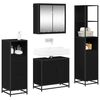 vidaXL Juego de muebles de ba&ntilde;o 4 pcs Roble Negro Madera contrachapada
