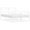 vidaXL Estructura cama sin colch&oacute;n con estribo metal blanco 140x190 cm
