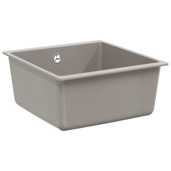vidaXL Lavabo Gris 430 x 460 mm 80% Cuarzo y 20% Resina