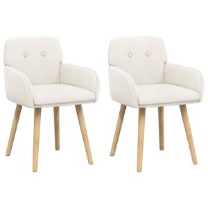 vidaXL Sillas de comedor 2 uds. Boucl&eacute; Crema 59 x 57 x 85 cm