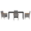 vidaXL Conjunto de Comedor de Jard&iacute;n 5 pcs Gris rat&aacute;n sint&eacute;tico