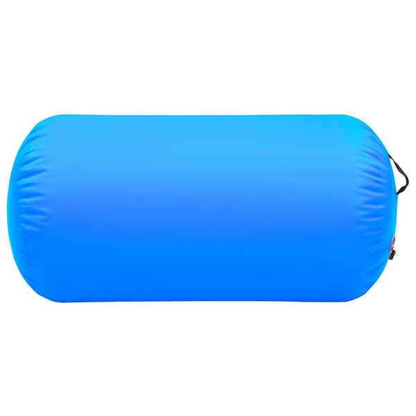 vidaXL Rollo inflable de gimnasia con bomba PVC azul 120x90 cm