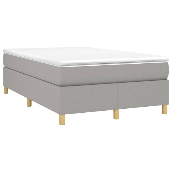 vidaXL Cama box spring con colch&oacute;n tela gris claro 120x200 cm