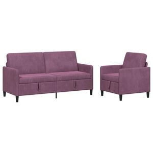 vidaXL Juego de Sof&aacute;s con Almacenamiento 2 uds. Morado Poli&eacute;ster