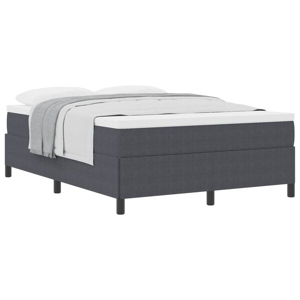 vidaXL Cama tipo Box Spring Gris oscuro 140 x 200 cm Tela de Pana