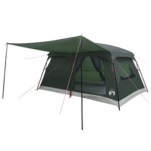 vidaXL Tienda Familiar 10 persona Verde militar Poli&eacute;ster y Acero