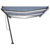 vidaXL Toldo manual retr&aacute;ctil con luz LED azul y blanco 600x350 cm