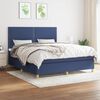 vidaXL Cama box spring con colch&oacute;n tela azul 180x200 cm
