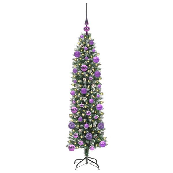 vidaXL &Aacute;rbol Navide&ntilde;o Artificial Delgado con 150 LED Verde y 120 cm