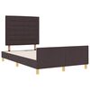 vidaXL Estructura de cama con cabecera Marr&oacute;n oscuro 120 x 200 cm tela