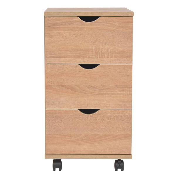 vidaXL Cajonera de madera 33x45x60 cm color roble